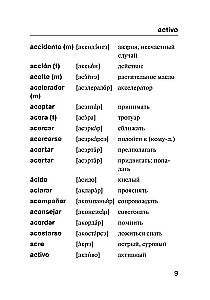 Spāņu-krievu, krievu-spāņu vārdnīca ar izrunu