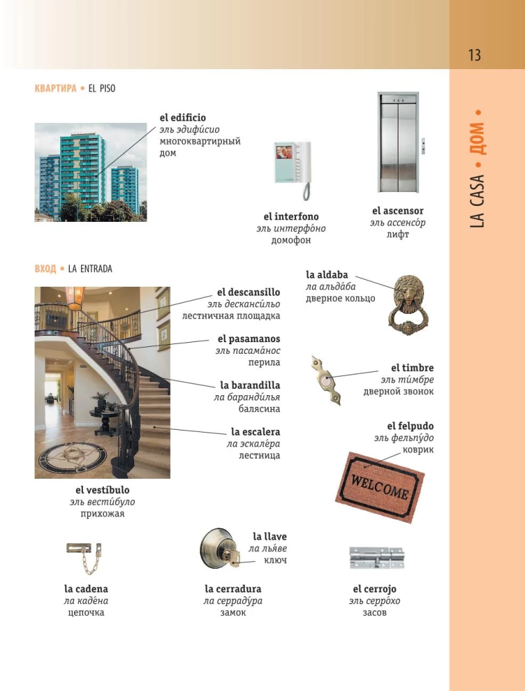 Hispaania-vene visuaalne sõnaraamat transkriptsiooniga