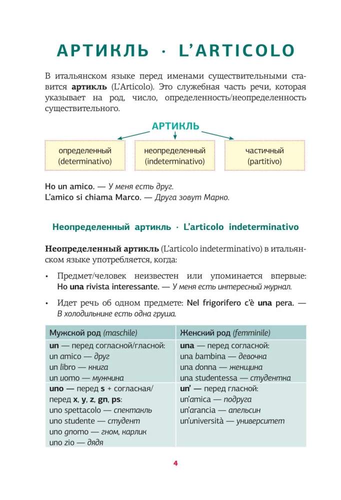 Italienische Grammatik in Schemen und Tabellen