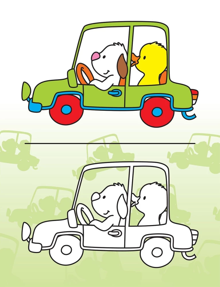 Cheerful Toddlers. Color by Example
