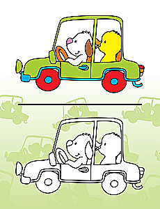 Cheerful Toddlers. Color by Example