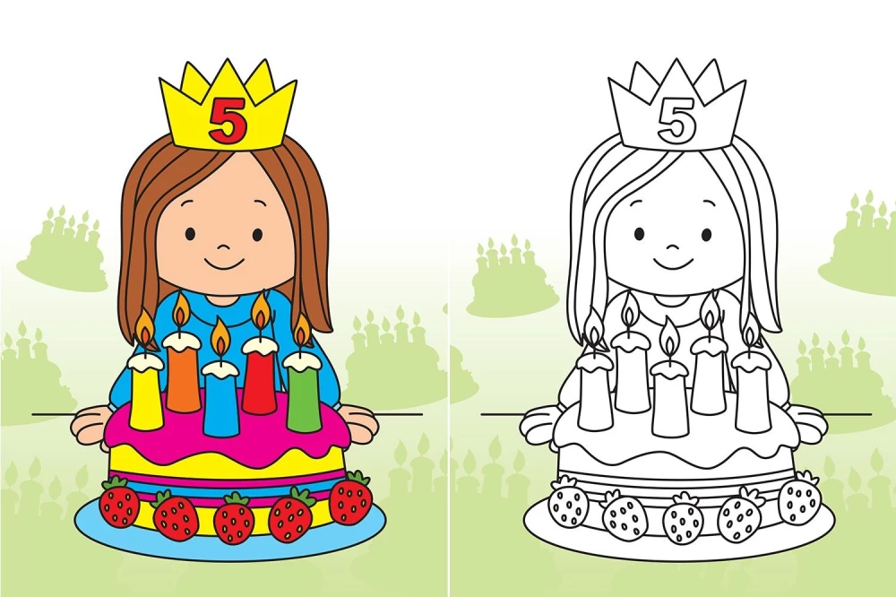 Cheerful Toddlers. Color by Example