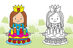 Cheerful Toddlers. Color by Example