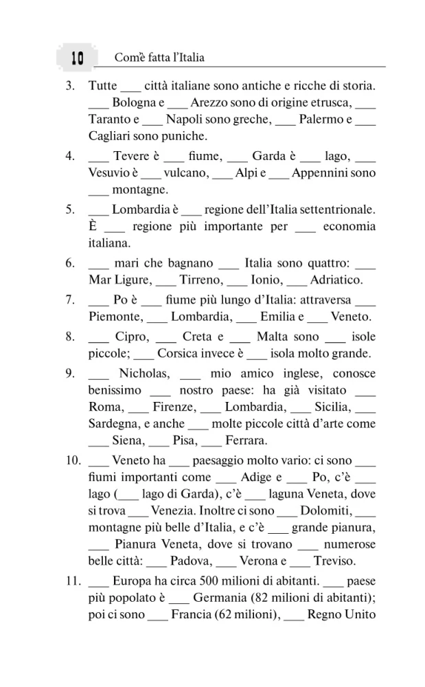 Universal textbook for learning the Italian language