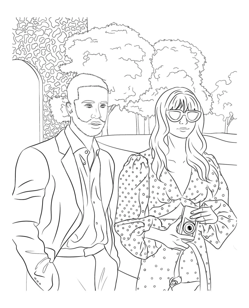 Once Upon a Time in Paris. Romantic Coloring Book