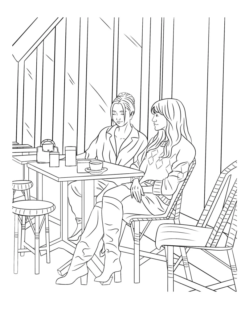 Once Upon a Time in Paris. Romantic Coloring Book