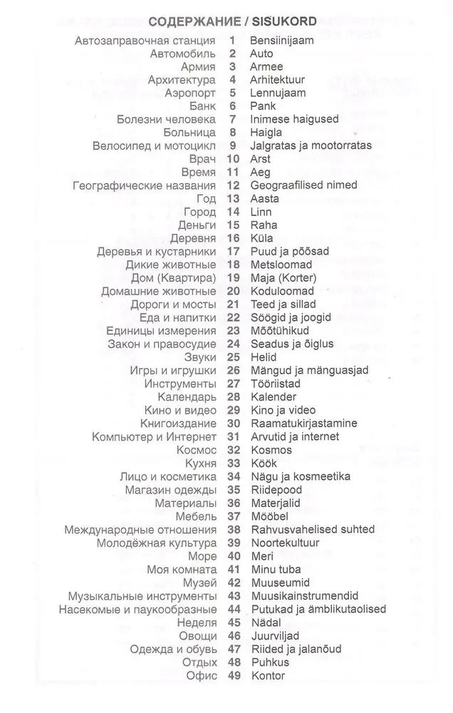 Estonian Language. Thematic Dictionary