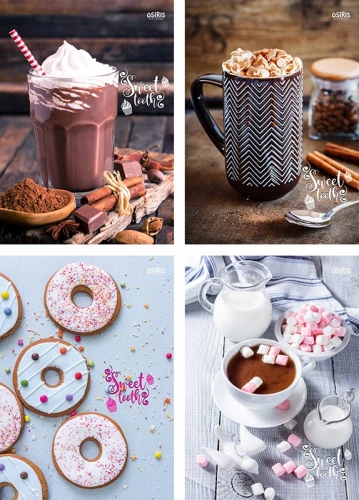 Notizbuch - Sweet Tooth, A5, 96 Blätter, kariert, in assortierten Farben