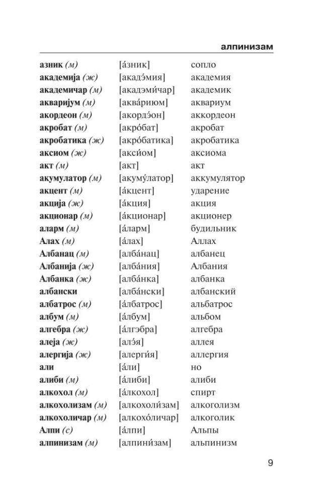 Popularny słownik serbsko-rosyjski i rosyjsko-serbski z wymową