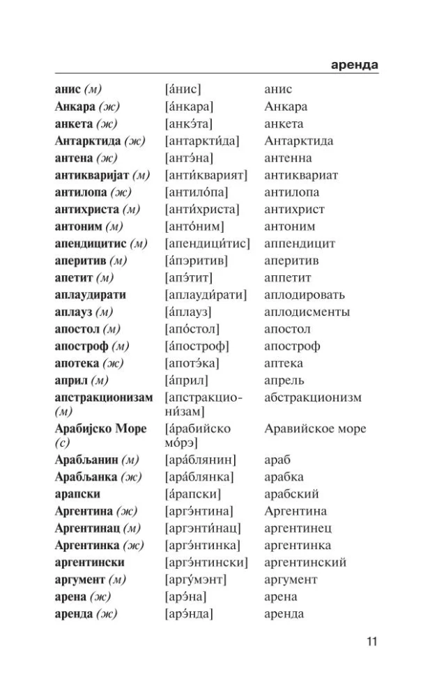 Popularny słownik serbsko-rosyjski i rosyjsko-serbski z wymową