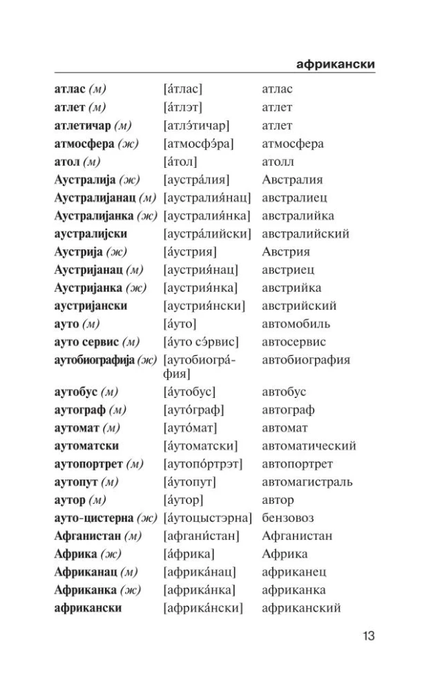 Popularny słownik serbsko-rosyjski i rosyjsko-serbski z wymową