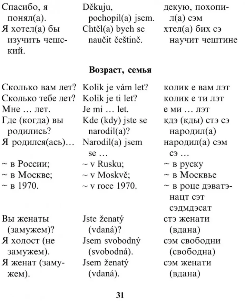 Русско-чешский разговорник