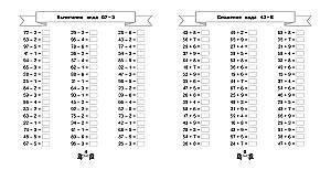 Addition and subtraction within 100 in 15 minutes a day