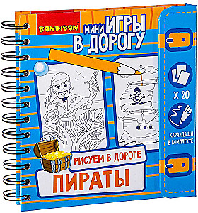 Kompakte lernende Spiel für die Reise - Zeichnen auf Reisen. Piraten