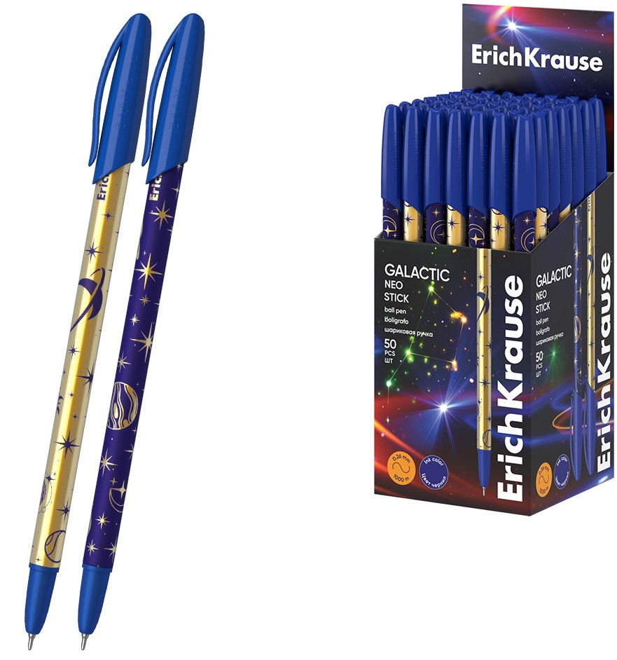 Ручка шариковая -  Neo Stick Galactic, синяя, в ассортименте