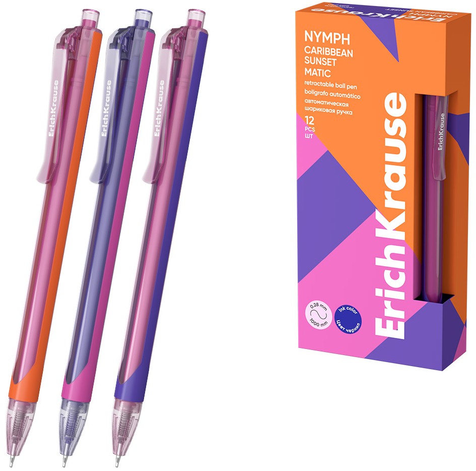 Ручка шариковая - Nymph Matic Caribbean Sunset, синяя, в ассортименте