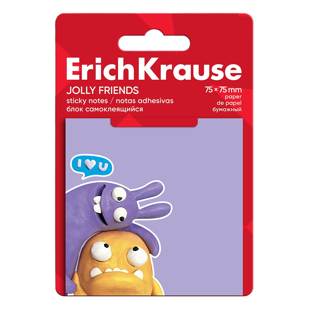 Self-adhesive Paper Pad - Jolly Friends, 50 Sheets, Assorted