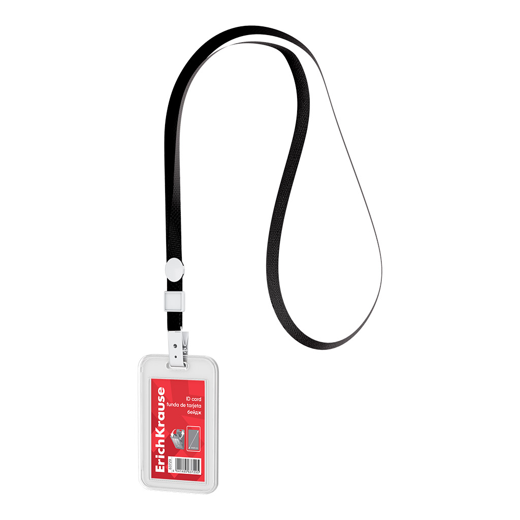 Vertikālais badge ar lentu, melns