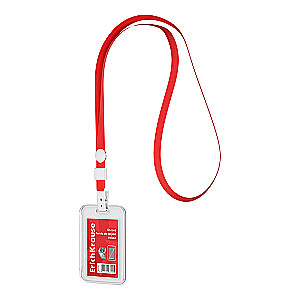 Vertikālais badge ar lentu, sarkans