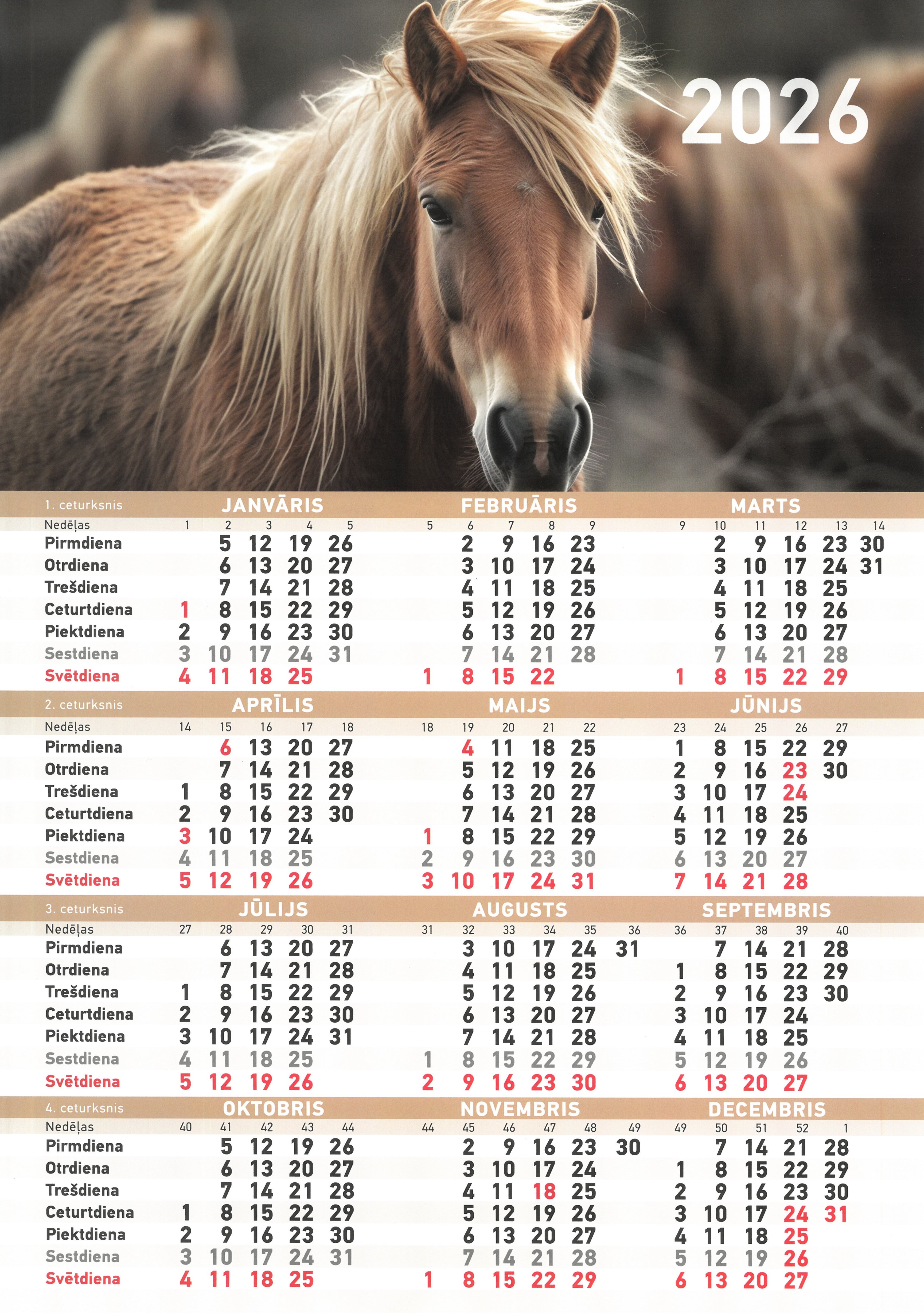 2026. aasta kalender-plakat