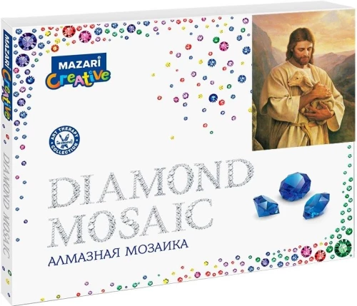 Алмазная мозаика - Иисус с ягненком, 40х50 см