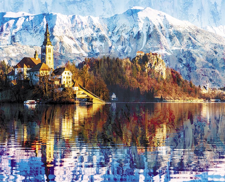 Diamantmosaik - Berglandschaft, 40x50 cm