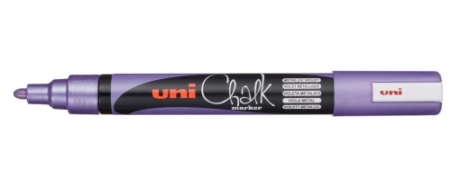 Kreidemarker Uni PWE-5M, 2,5 mm, spitz zulaufende Spitze, lila metallic