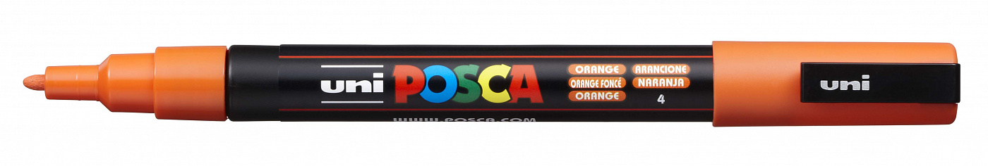 Marķieris UNI "POSCA" PC-3M, 0,9-1,3 mm, uzgaļs lodveida, №4 krāsa oranža