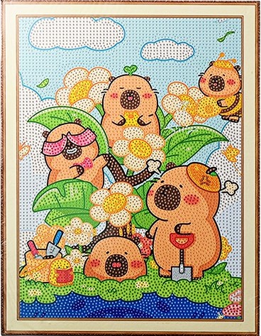 Diamond Mosaic, 30 × 40 cm - Capybaras