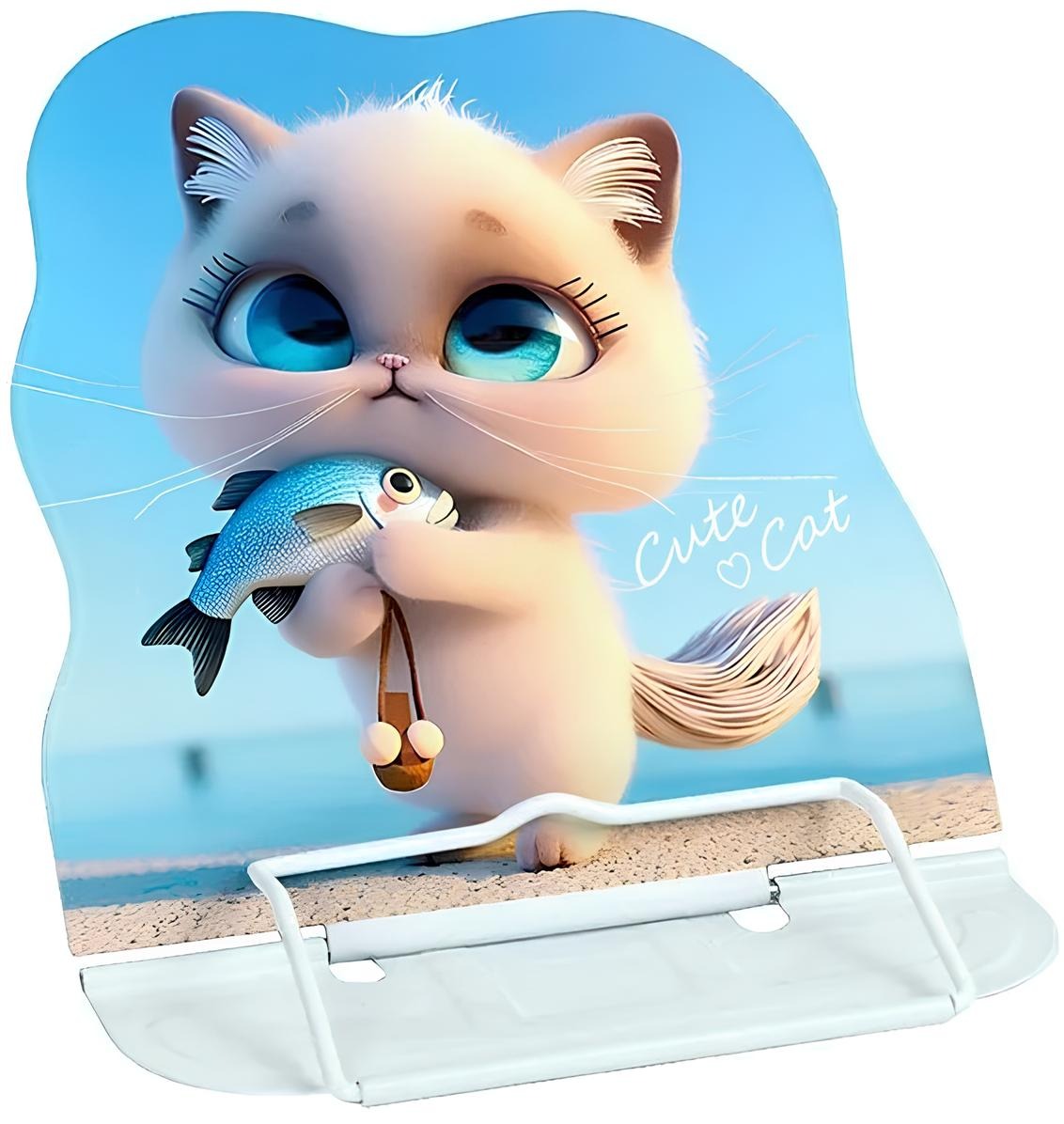 Büchstütze - Kätzchen mit Fisch