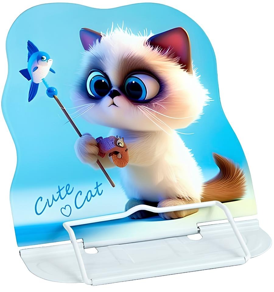 Подставка для книг металлическая - Котики