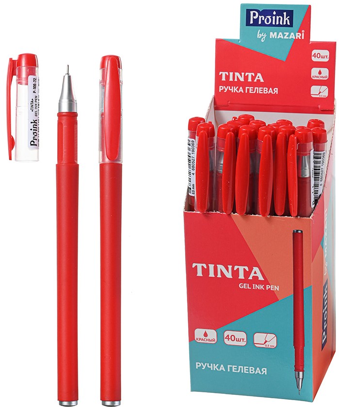 Ручка гелевая - Tinta, красная