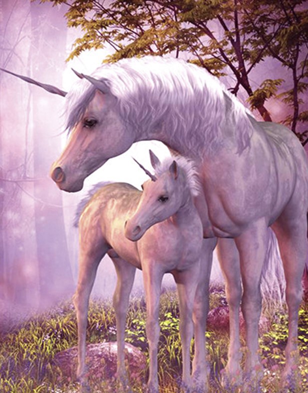 Diamantmosaik - Einhörner, 40x50 cm
