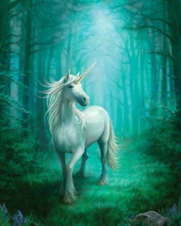 Diamantmalerei - Einhorn im Wald, 40x50 cm