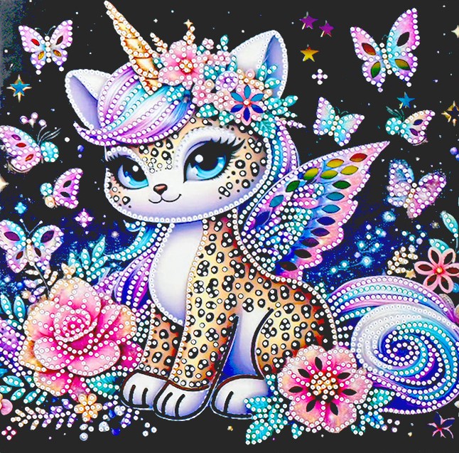 Diamant-Mosaik - Katze