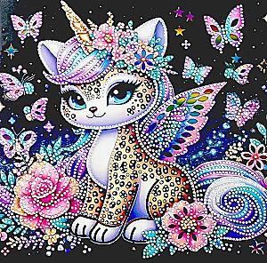 Diamant-Mosaik - Katze