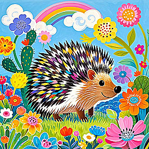 Diamant-Mosaik - Igel, 20x20 cm, vollständige Auslegung