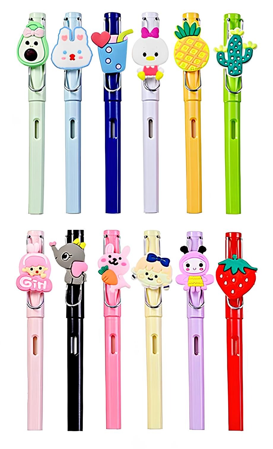 Set of Eternal Colored Pencils with Clip Attachments, 12 Colors