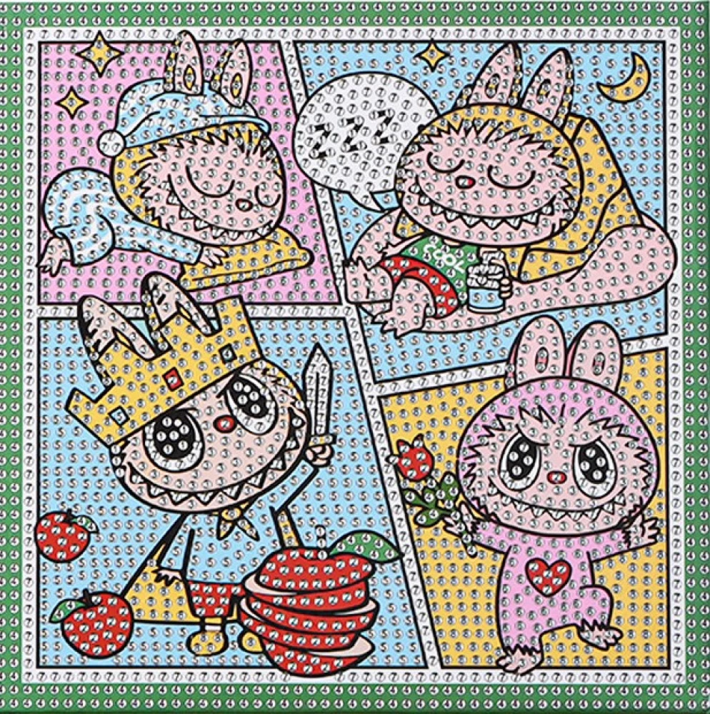 Diamantmalerei - Zahnmonster, 20x20, volle Auslage