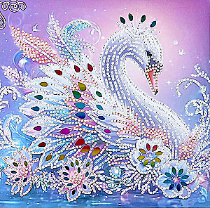 Diamantmosaik - Schwan, 20x20, partielle Auslage