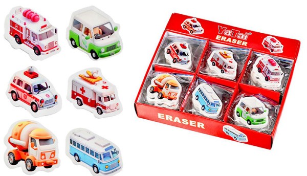 Radiergummi - Fahrzeuge, sortiert