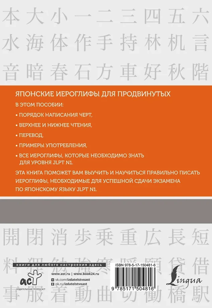 Японские иероглифы. Рабочая тетрадь для продвинутых. Уровень JLPT N1