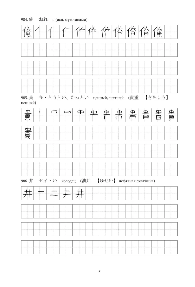 Японские иероглифы. Рабочая тетрадь для продвинутых. Уровень JLPT N1