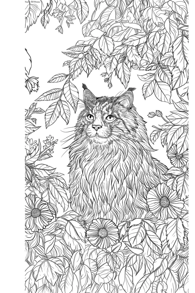 Котики в волшебном саду. Раскраска - антистресс