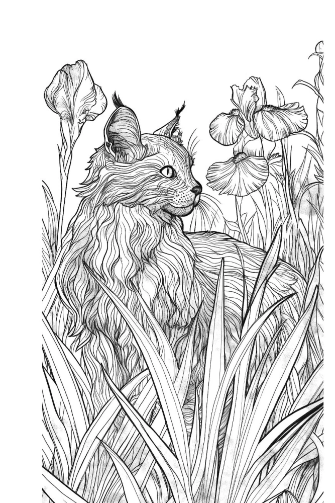 Котики в волшебном саду. Раскраска - антистресс