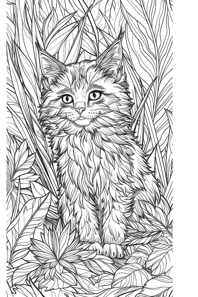 Котики в волшебном саду. Раскраска - антистресс