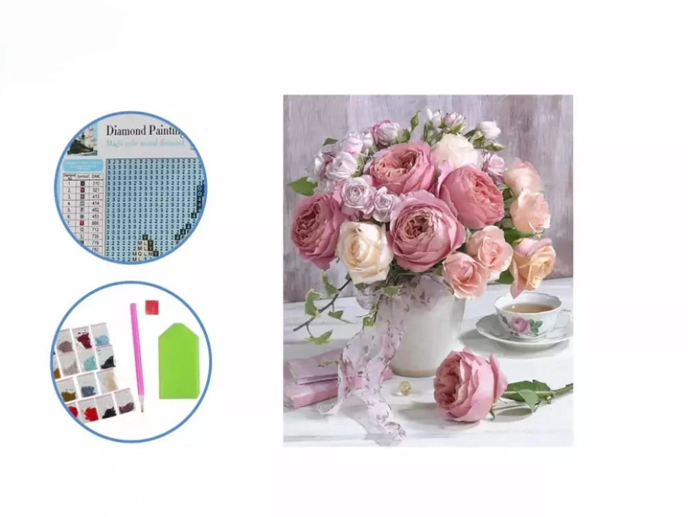 Diamond Mosaic - Delicate Peonies