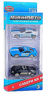 Automobilių rinkinys - Policija 1:64, 3 vnt