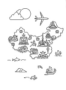 Kinų kalba: vizualinis žodynas - spalvinimo knyga