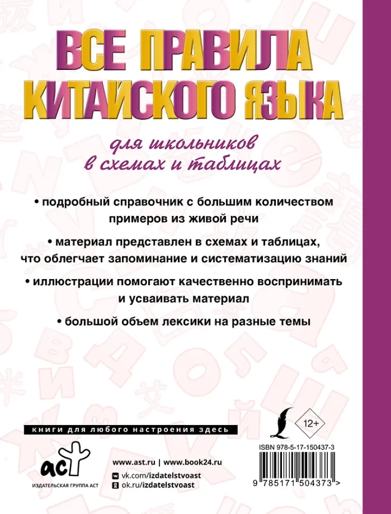 Wszystkie zasady języka chińskiego dla uczniów w schematach i tabelach